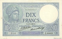 10 Francs MINERVE FRANCE  1927 F.06.12 VF+