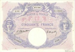 50 Francs BLEU ET ROSE FRANCE  1924 F.14.37 TTB+