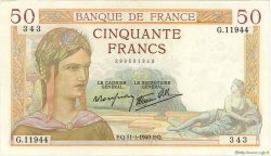 50 Francs CÉRÈS modifié FRANCIA  1940 F.18.37 MBC+