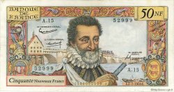 50 Nouveaux Francs HENRI IV FRANCIA  1959 F.58.02 BB