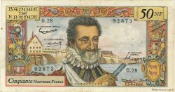 50 Nouveaux Francs HENRI IV FRANCIA  1959 F.58.03 q.BB