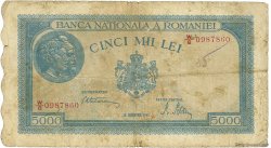 5000 Lei ROMANIA  1945 P.056a B