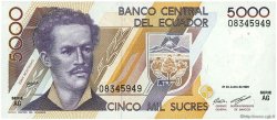 5000 Sucres EKUADOR  1991 P.128a fST+