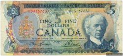 5 Dollars CANADA  1972 P.087b TB