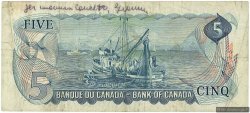 5 Dollars CANADA  1972 P.087b F