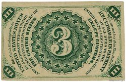 3 Cents VEREINIGTE STAATEN VON AMERIKA  1863 P.105 VZ+
