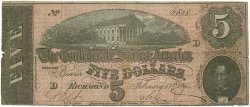 5 Dollars CONFEDERATE STATES OF AMERICA  1864 P.67 F - VF