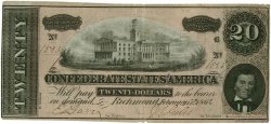 20 Dollars Гражданская война в США  1864 P.69 F+