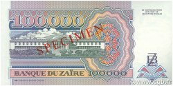 100000 Zaïres Spécimen ZAÏRE  1992 P.41s FDC