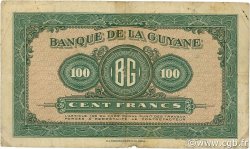 100 Francs FRENCH GUIANA  1942 P.13a BC+