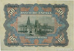 50 Pesetas SPANIEN  1907 P.063a fVZ