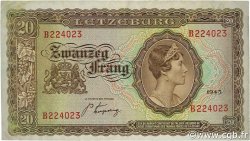 20 Frang LUXEMBOURG  1943 P.42a VF - XF
