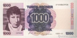 1000 Kroner NORVÈGE  1989 P.45a AU+