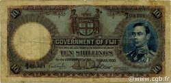 10 Shillings FIJI  1950 P.038j VG