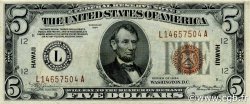 5 Dollars HAWAII  1934 P.37 fST