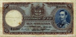 10 Shillings FIJI  1951 P.038k F+