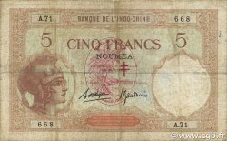 5 Francs NUEVAS HÉBRIDAS  1941 P.04b BC+
