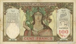 100 Francs TAHITI  1956 P.14c BC+