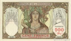 100 Francs TAHITI  1961 P.14d XF+