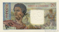 20 Francs Spécimen TAHITI  1954 P.21bs AU