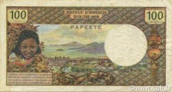 100 Francs TAHITI  1971 P.24a VF