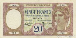 20 Francs NOUVELLE CALÉDONIE  1936 P.37b VZ