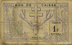 1 Franc NOUVELLE CALÉDONIE  1942 P.52 RC a BC
