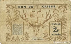 2 Francs NOUVELLE CALÉDONIE  1943 P.56b fS