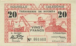 20 Francs NEW CALEDONIA  1943 P.57a XF