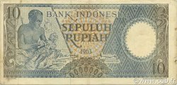 10 Rupiah INDONESIEN  1963 P.089 SS