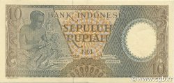 10 Rupiah INDONESIA  1963 P.089 AU-