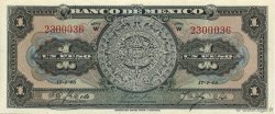 1 Peso MEXICO  1945 P.038c SPL