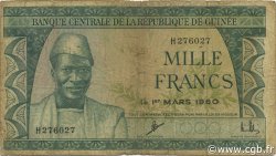 1000 Francs GUINEA  1960 P.15a VG