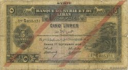 5 Livres SYRIE  1939 P.041c B