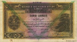 5 Livres SYRIE  1939 P.041d TTB