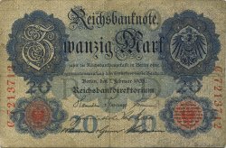 20 Mark GERMANY  1908 P.031 F+