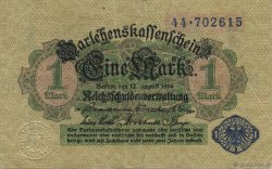 1 Mark GERMANY  1914 P.052 VF