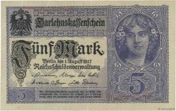 5 Mark GERMANY  1917 P.056a AU+