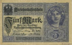 5 Mark GERMANY  1917 P.056b VF+