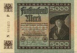 5000 Mark DEUTSCHLAND  1922 P.081a VZ