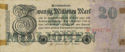 20 Millions Mark GERMANY  1923 P.097a F+