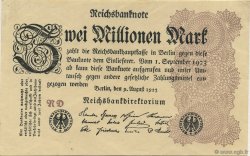 2 Millions Mark GERMANY  1923 P.104a AU