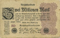 2 Millions Mark GERMANY  1923 P.104b F