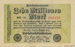 10 Millions Mark GERMANIA  1923 P.106c SPL