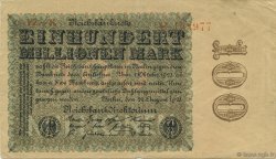 100 Millions Mark GERMANY  1923 P.107d VF