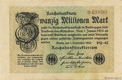 20 Millions Mark GERMANY  1923 P.108c XF