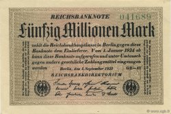 50 Millions Mark GERMANIA  1923 P.109b q.FDC