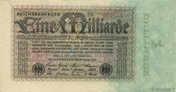 1 Milliard Mark GERMANY  1923 P.114 XF+