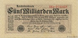 5 Milliards Mark GERMANY  1923 P.123a XF