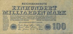 100 Milliards Mark GERMANY  1923 P.126 VF